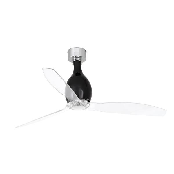 VENTILADOR MINI ETERFAN DIMETRO 128 NEGRO BRILLO PALAS TRANSPARENTE