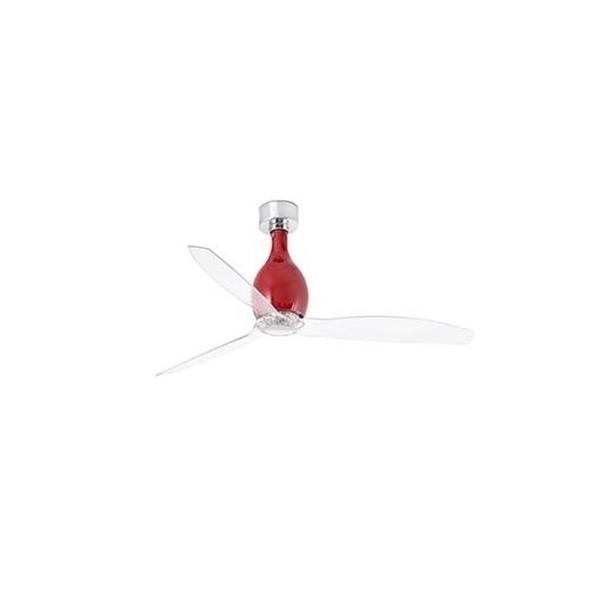 VENTILADOR MINI ETERFAN 128cm ROJO BRILLO PALAS TRANSPARENTE