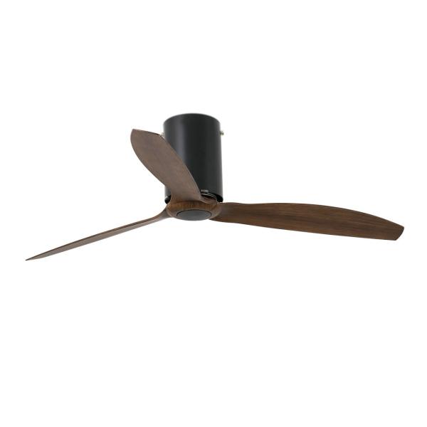 VENTILADOR TECHO MINI TUBE FAN DIMETRO 128cm NEGRO MATE 3 PALAS MADERA