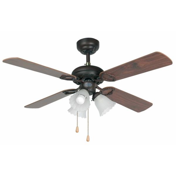 VENTILADOR LISBOA 4 PALAS DIÁMETRO 107cm 3xE27 60W MARRÓN