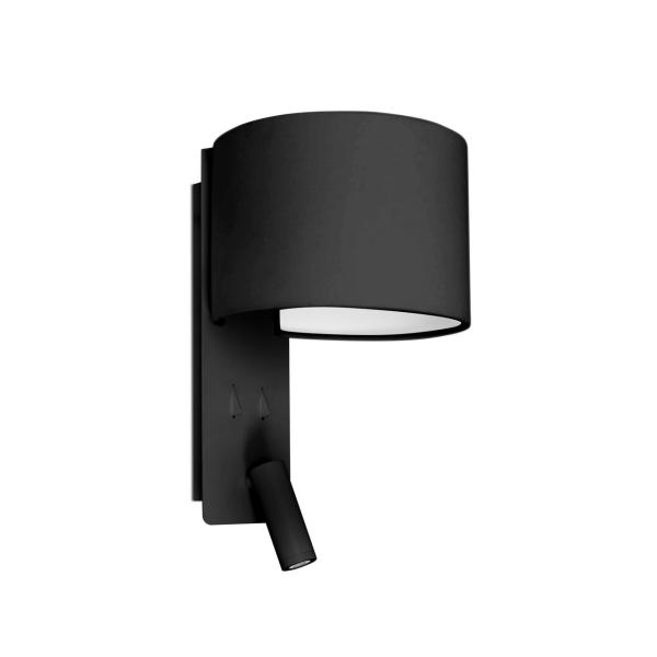 APLIQUE FOLD NEGRO 1xE27 CON LECTOR LED 3W