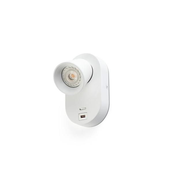 APLIQUE CORB BLANCO GU10 + USB BLANCO