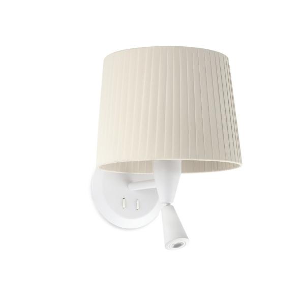 APLIQUE SAMBA LECTOR BLANCO ENCINTADA E27 215x160 BEIGE