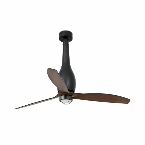 VENTILADOR ETERFAN 1280mm NEGRO MATE PALAS MADERA 17W 3000K