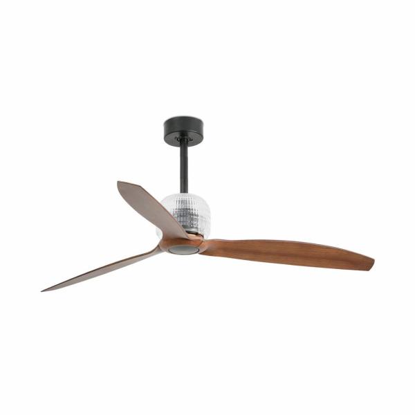 VENTILADOR DECO FAN 1280mm NEGRO 3 PALAS MADERA OSCURA