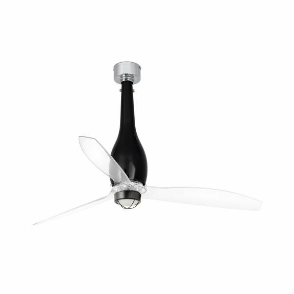 VENTILADOR ETERFAN 1280mm NEGRO BRILLO PALAS TRANSPARENTES 17W 3000K