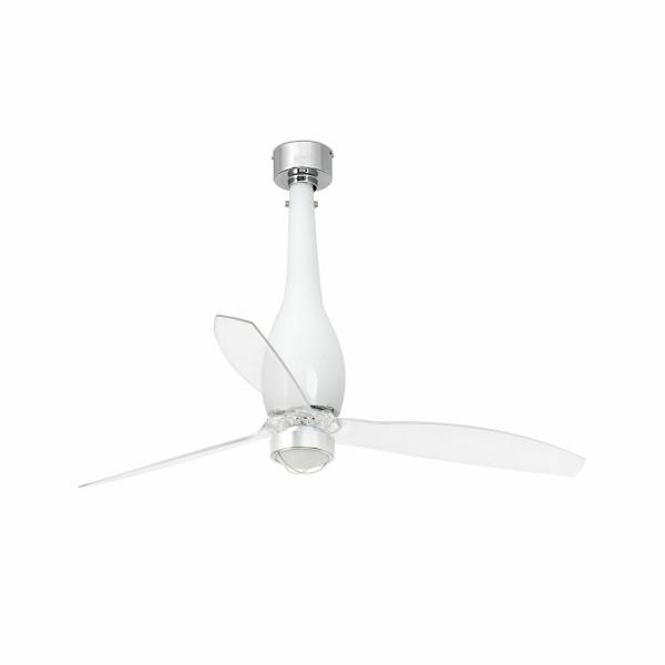 VENTILADOR ETERFAN 1280mm BLANCO BRILLO PALAS TRANSPARENTES 17W 3000K