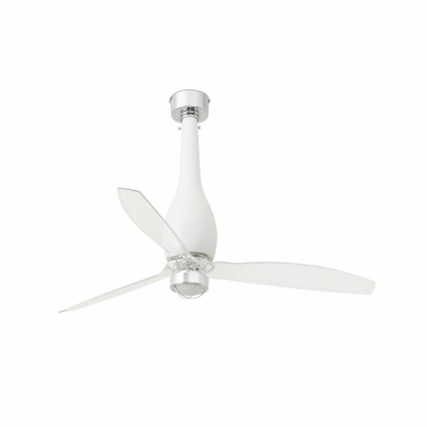 VENTILADOR ETERFAN 1280mm BLANCO MATE PALAS TRANSPARENTES 17W 3000K