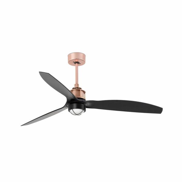 VENTILADOR JUST FAN 1280mm COBRE 3 PALAS NEGRAS 17W 3000K