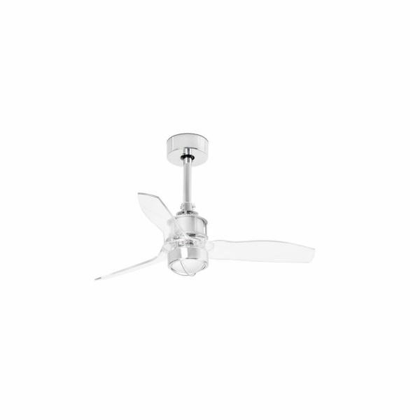 VENTILADOR JUST FAN XS DIMETRO 810mm CROMO PALAS TRANSPARENTES 17W 3000K