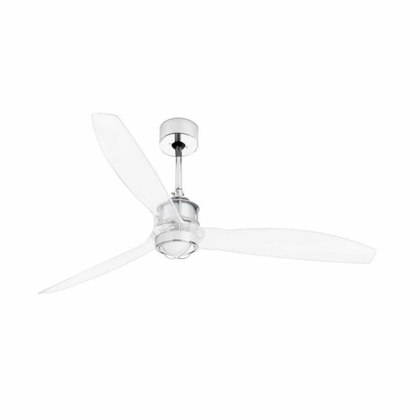 VENTILADOR JUST FAN 1280mm CROMO 3 PALAS TRANSPARENTES 17W 3000K