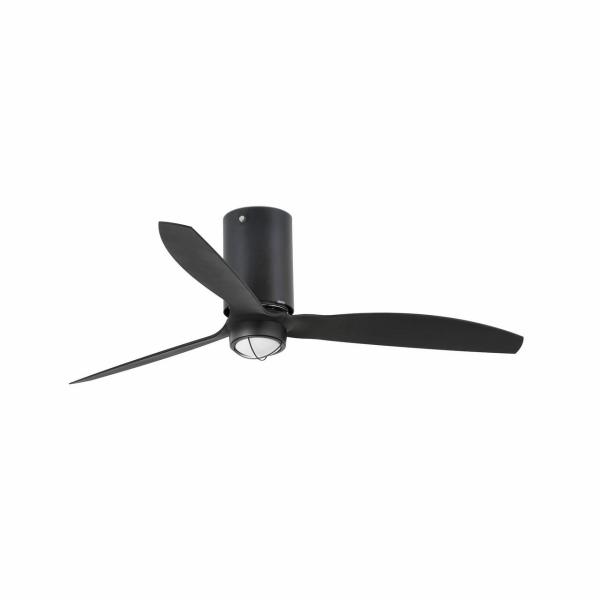 VENTILADOR MINI TUBE FAN 1280mm NEGRO MATE PALAS NEGRAS 17W 3000K