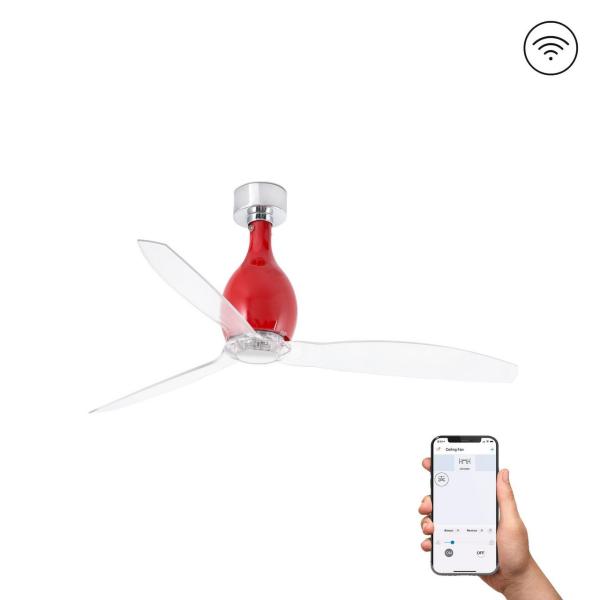 VENTILADOR MINI ETERFAN 1280mm ROJO BRILLO PALAS TRANSPARENTES S/R