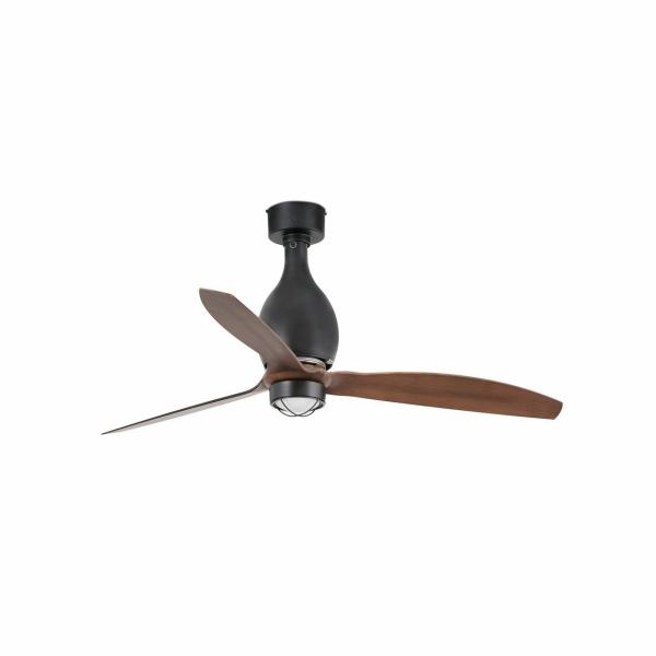 VENTILADOR MINI ETERFAN 1280mm NEGRO MATE PALAS MADERA 17W 3000K