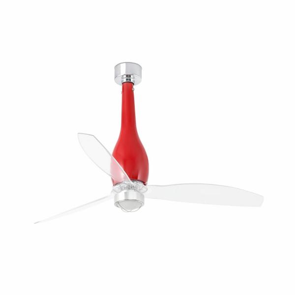 VENTILADOR ETERFAN 1280mm ROJO BRILLO PALAS TRANSPARENTES 17W 3000K