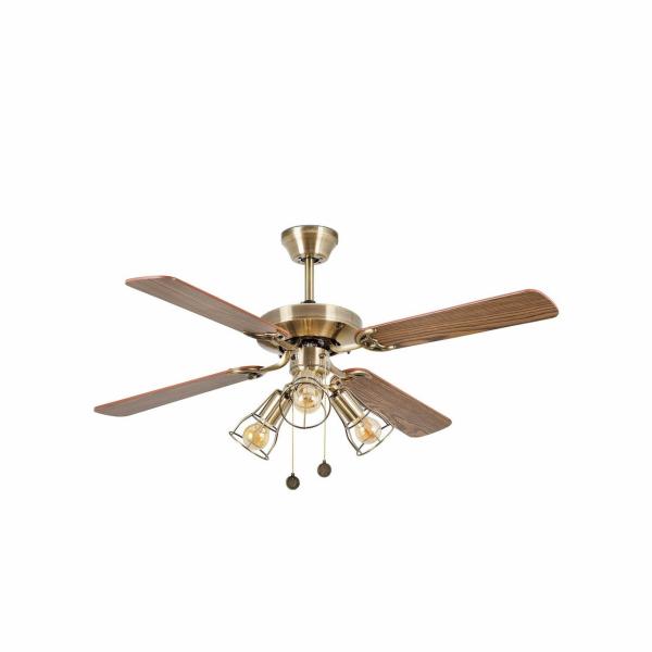 VENTILADOR YAKARTA DIMETRO 1210mm ORO VIEJO 4 PALAS 3xE27 60W