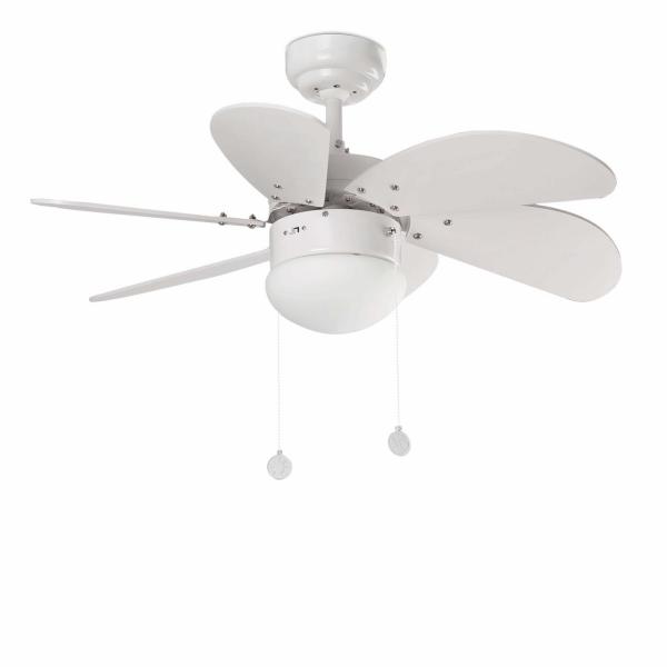 VENTILADOR PALAO 6 PALAS LUZ E14 40W BLANCO