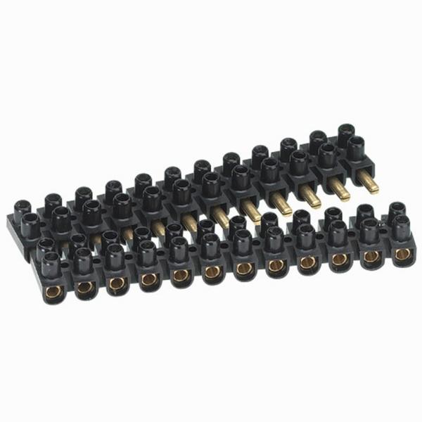 REGLETA SUPREM 12 BORNAS PVC NEGRA 10mm