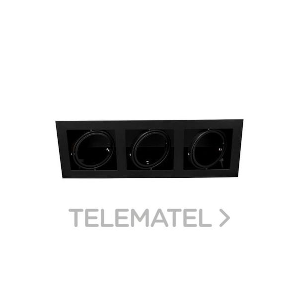 LUMINARIA EMPOTRABLE KARDAN 3x75W NEGRO