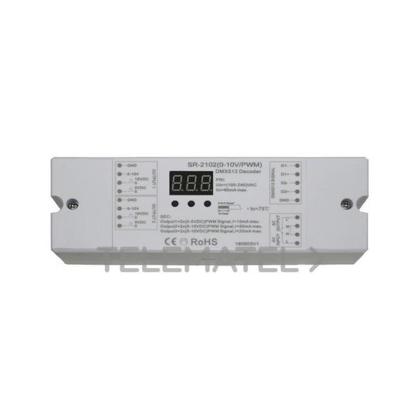 DIMMER DMX 512 CON 2 SALIDAS 0-10V/PWM