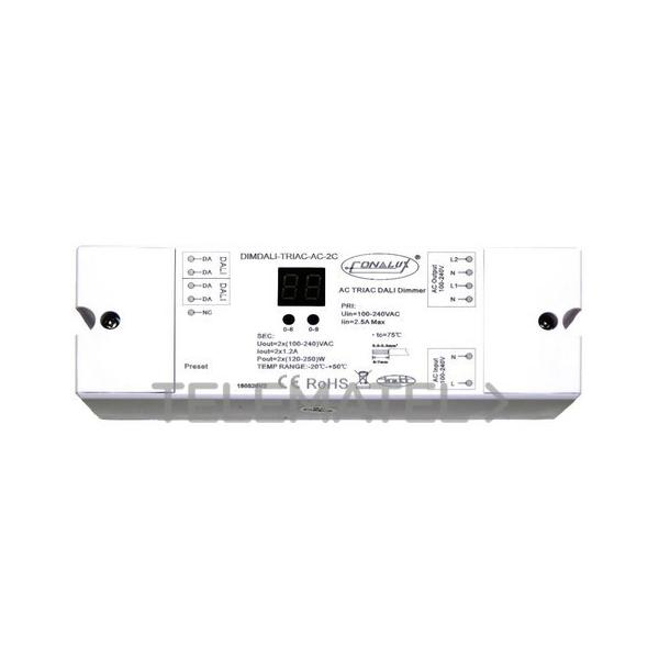 DIMMER CON ENTRADA DALI PARA REGULACIN CARGAS TRIAC-AC 2 SALIDAS 250W