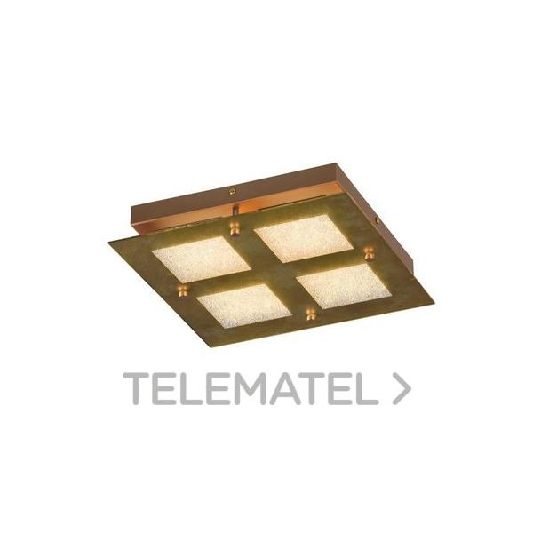 PLAFN 1129 4 LUCES 12W 3000K ALUMINIO CRISTAL ORO