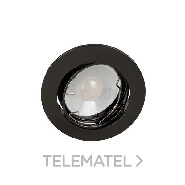 EMPOTRABLE REDONDO 54000 BASCULANTE CROMO NEGRO GU10 LED 7W 3000K DIM