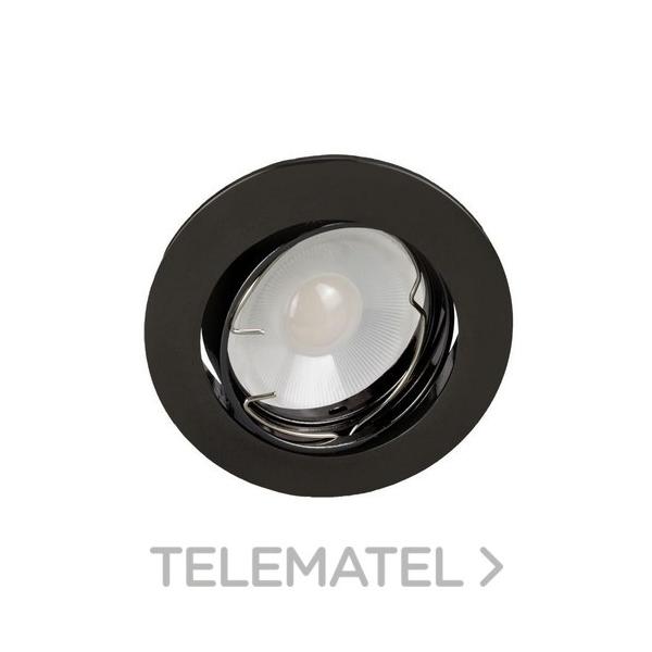 EMPOTRABLE REDONDO 54000 BASCULANTE CROMO NEGRO GU10 LED 7W 6000K