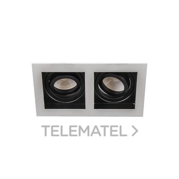 EMPOTRABLE RECTANGULAR 54204 BASCULANTE 2 LUCES GRIS/NEGRO GU10 LED 3000K