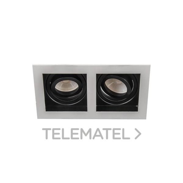 EMPOTRABLE RECTANGULAR 54204 BASCULANTE 2 LUCES GRIS/NEGRO GU10 LED 6000K