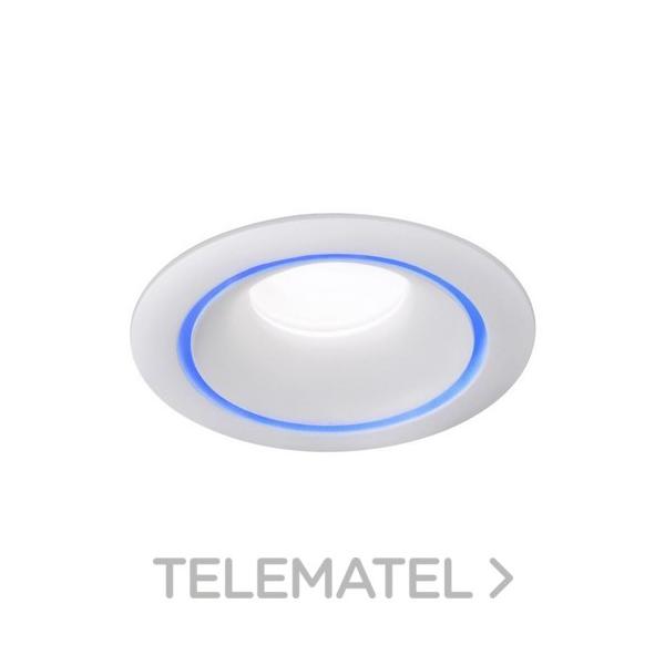 EMPOTRABLE REDONDO 54214 FIJO ALUMINIO BLANCO CON ARO AZUL LED GU10 7W 3000K DIM