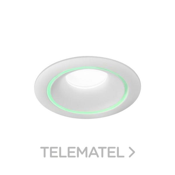 EMPOTRABLE REDONDO 54214 FIJO ALUMINIO BLANCO CON ARO VERDE LED GU10 7W 4000K