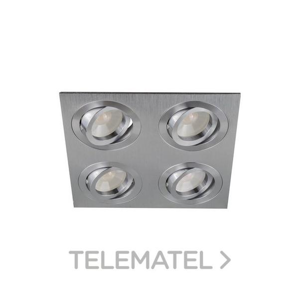 EMPOTRABLE 5138 LED GU10 4x7W 6400K ALUMINIO