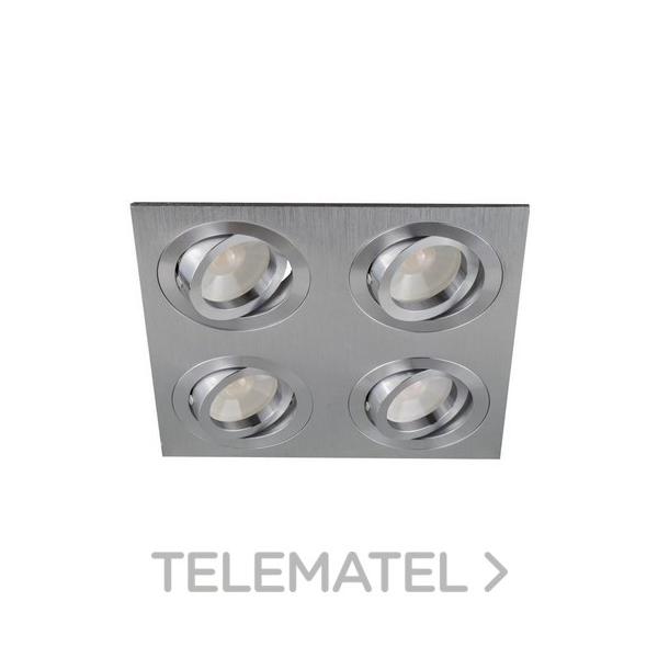 EMPOTRABLE 5138 LED GU10 TRIAC 4x7W 4000K ALUMINIO