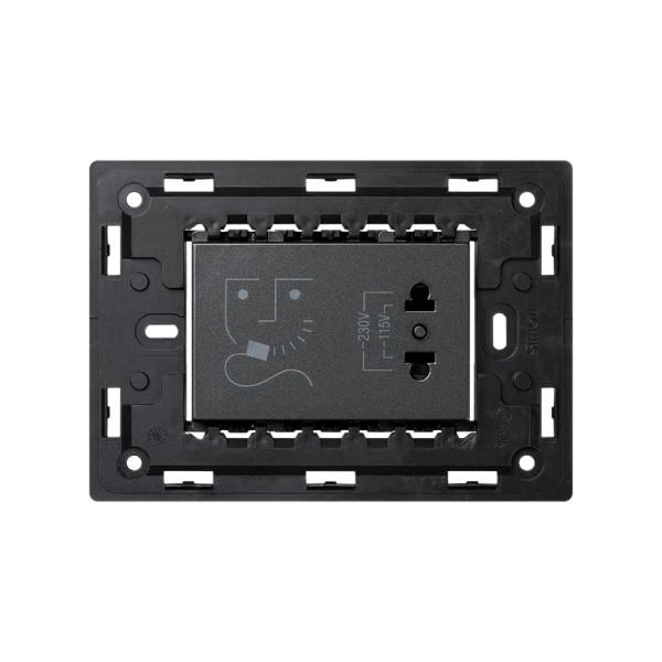 Base de enchufe toma afeitadora 3 modulos grafito Simon 82