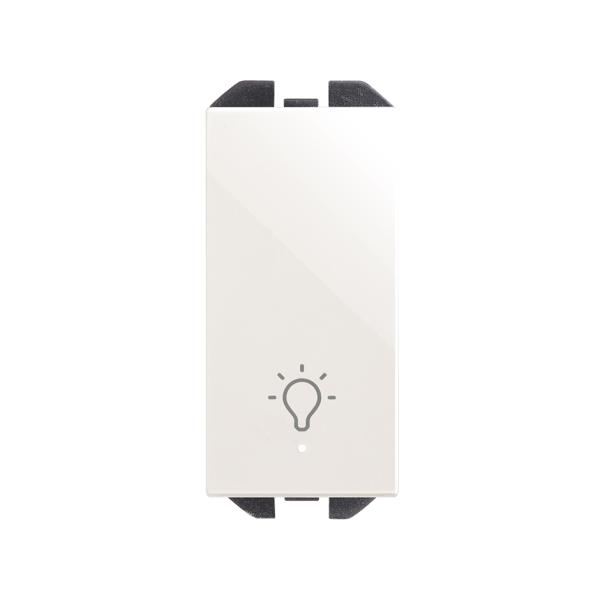 Pulsador neutro con grabado luz 10A 230V~ de tecla estrecha con luminoso incorporado y sistema de embornamiento rápido blanco Simon 270