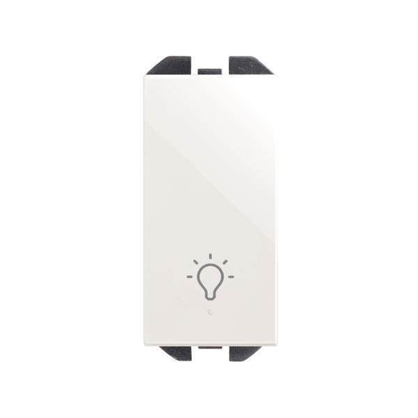 Pulsador con grabado luz 10A 230V~ de tecla estrecha y sistema de embornamiento rápido blanco Simon 270