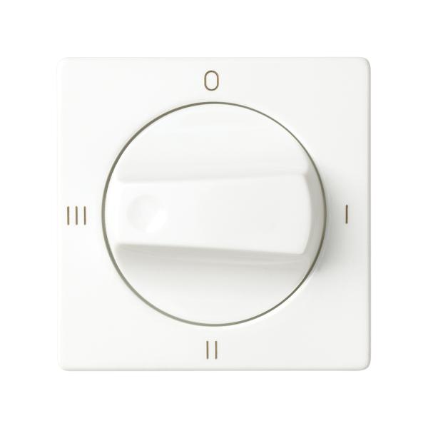 Tapa para conmutador rotativo de 4 posiciones con grabado 0-I-II-III blanco Simon 82