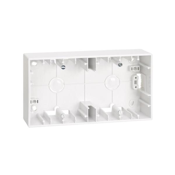 CAJA SUPERFICIE SIMON 27 PARA PLACA CON 2 ELEMENTOS 85x156 BLANCO NIEVE