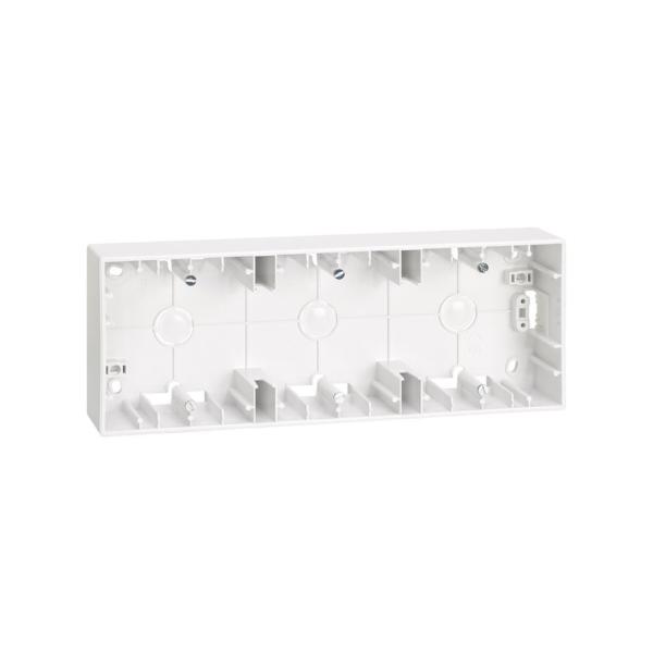 CAJA SUPERFICIE SIMON 27 PARA PLACA CON 3 ELEMENTOS 85x227 BLANCO NIEVE