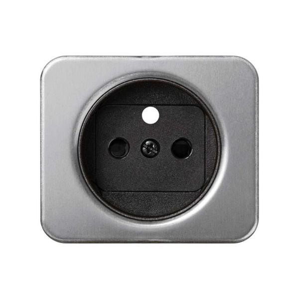 TAPA ENCHUFE SIMON 75 2P+TT FRANCESA SEGURIDAD ALUMINIO