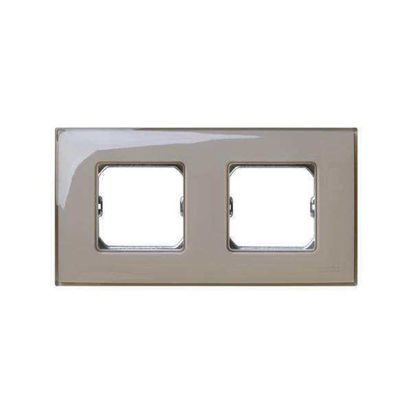 PLACA SIMON 27 NEOS CON 2 MÓDULOS ANCHOS O 4 ESTRECHOS GRIS SIN GARRA