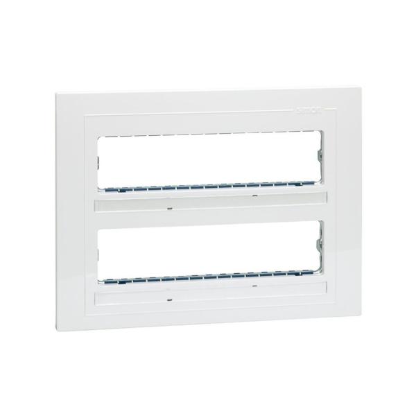 PLACA SIMON 27 CENTRALIZACIONES CON 2 FILAS BLANCO NIEVE