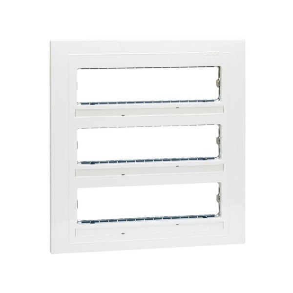 PLACA SIMON 27 CENTRALIZACIONES CON 3 FILAS BLANCO NIEVE