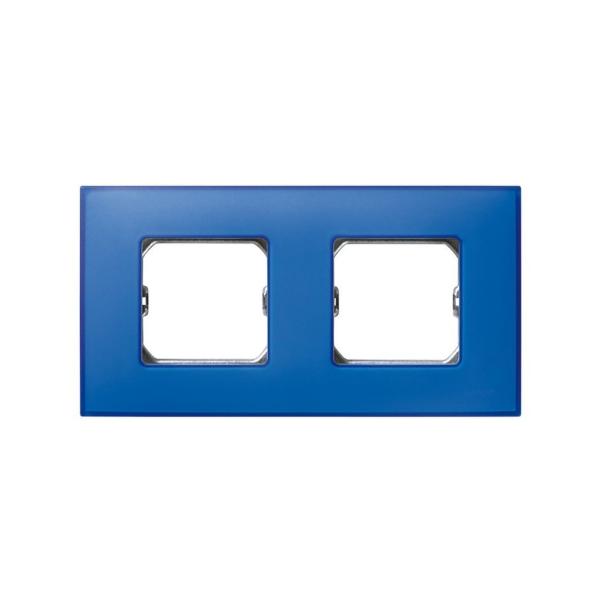 PLACA SIMON 27 NEOS CON 2 MÓDULOS ANCHOS O 4 ESTRECHOS AZUL ELÉCTRICO MATE