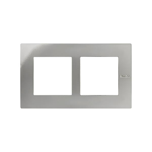 Marco para 2 elementos cromado Simon 27 Scudo