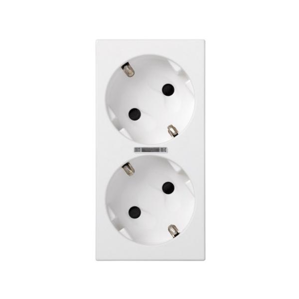 BASE ENCHUFE SIMON 500 CIMA DOBLE SCHUKO POR TORNILLO CON LED BLANCO