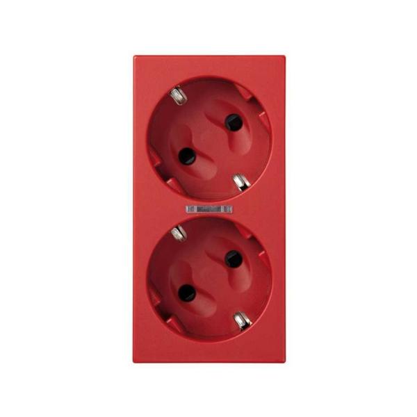 BASE ENCHUFE SIMON 500 CIMA DOBLE SCHUKO POR TORNILLO CON LED ROJO