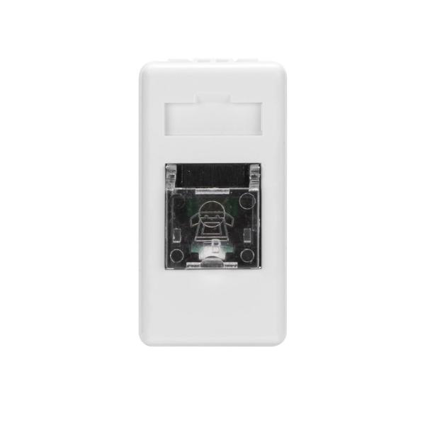 BASE TELEFÓNICA RJ11 PAR TRENZADO CONEXIÓN BORNES CON TORNILLO 1 MÓDULO BLANCO