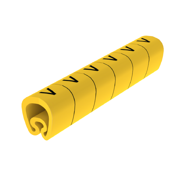 Señalizadores precortados V 4-8 mm Unex en PVC plastificado color amarillo